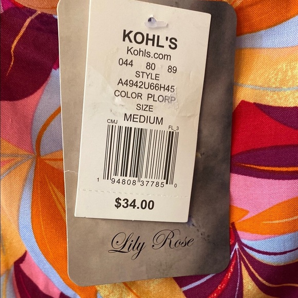 Lily Rose Red and Orange Mini Skirt Resort Wear - Picture 3 of 6